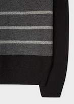 Thumbnail for your product : Men's Brown Colour-Block Funnel Neck Lambswool-Blend Half-Zip Sweater