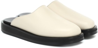 The Row Sabot leather slippers