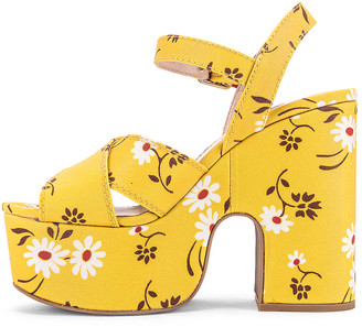 Miu Miu Daisy Platform Sandals in Topazio | FWRD