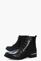 Thumbnail for your product : boohoo Zoe Diamante Trim Lace Up Ankle Boot