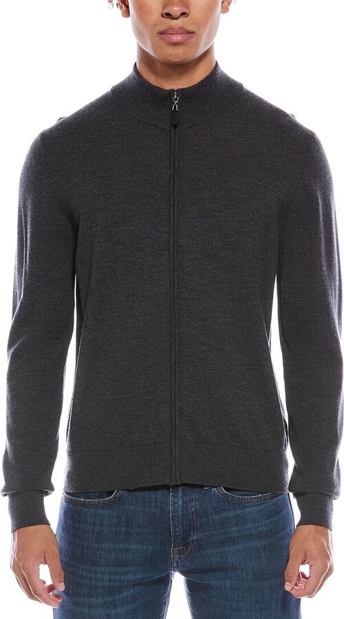 Mette Merino Wool Zip Mock Neck Cardigan