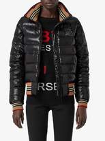 Thumbnail for your product : Burberry Detachable Sleeve Icon Stripe Detail Puffer Jacket