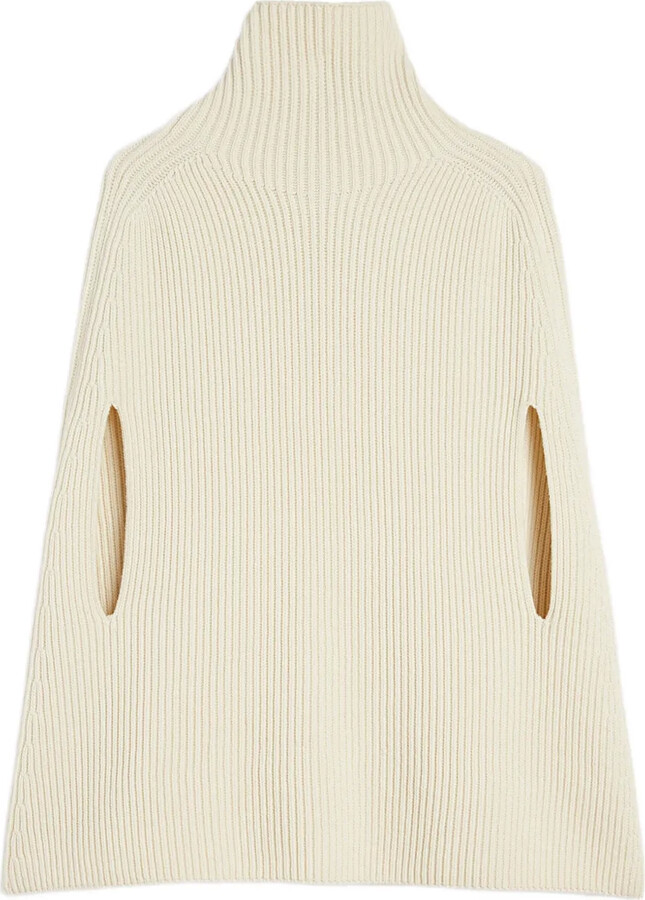 Jil Sander High-Neck Ribbed Cape