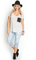 Thumbnail for your product : Forever 21 FOREVER 21+ plus size distressed cropped jeans