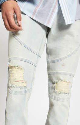 Pacsun Stacked Skinny Comfort Stretch Moto Splatter Light Jeans