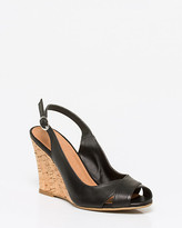 Thumbnail for your product : Le Château Leather Slingback Wedge Sandal