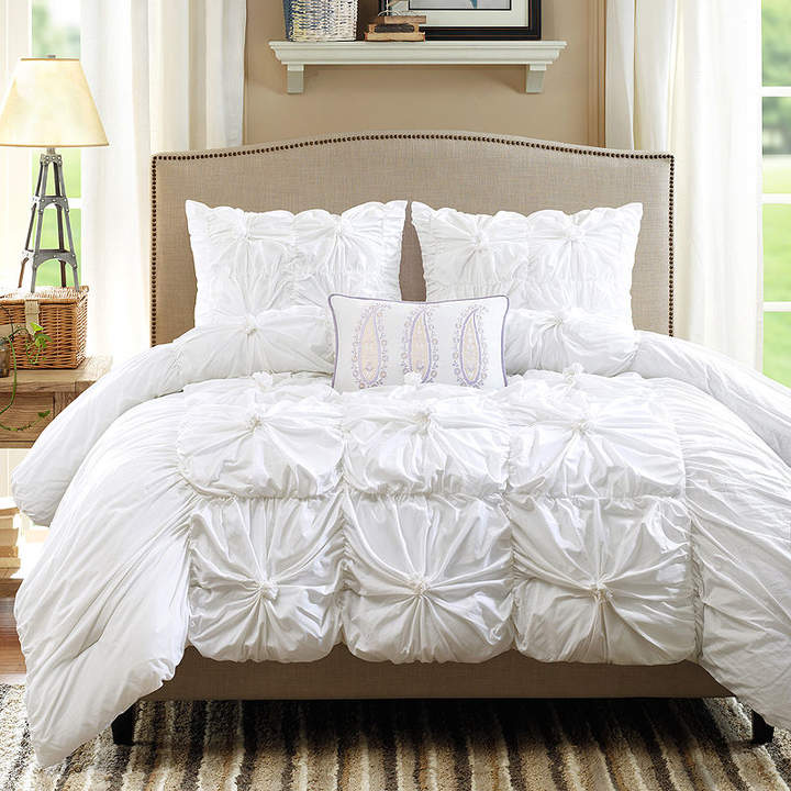 JCPenney Madison Park Maxine 4pc. Ruched Duvet Cover Set ShopStyle