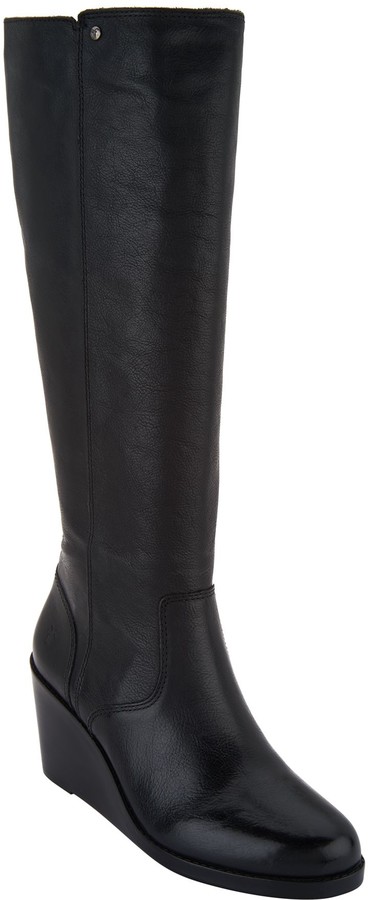 frye emma wedge tall boots