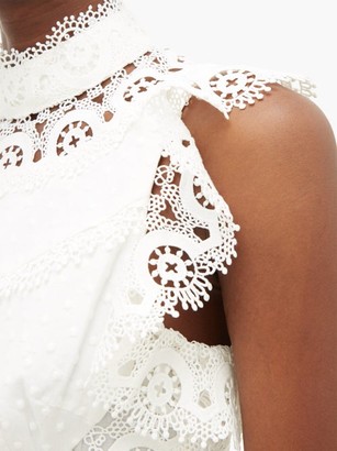 Zimmermann Peggy High-neck Linen-blend Lace Dress - Ivory