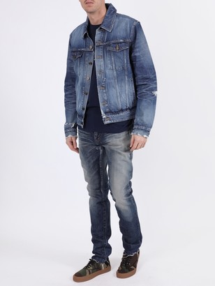 mens denim cut off jacket
