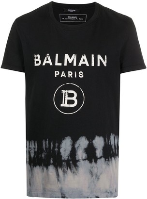 Balmain abstract print logo T-shirt