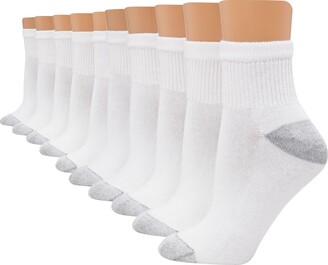 Hanes Women's Big-Tall 10 Pair Extended Size Cushion Ankle Sock