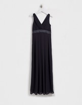 Thumbnail for your product : TFNC Maternity Bridesmaid maxi dress with satin bow back in grey