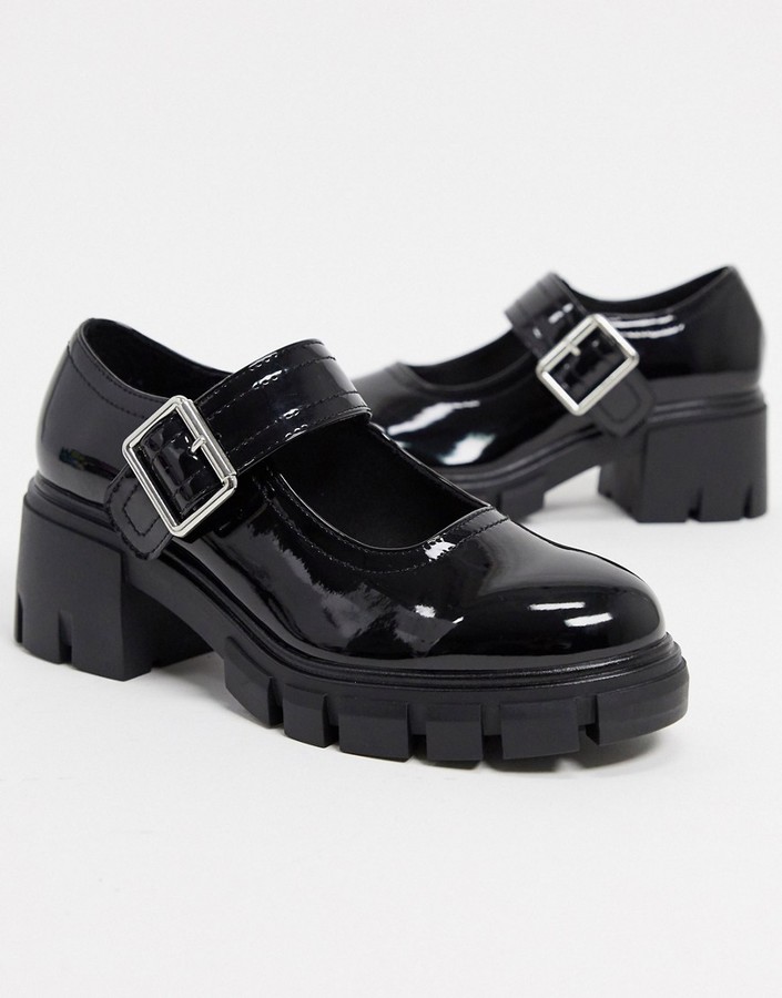 chunky mary jane platform shoes