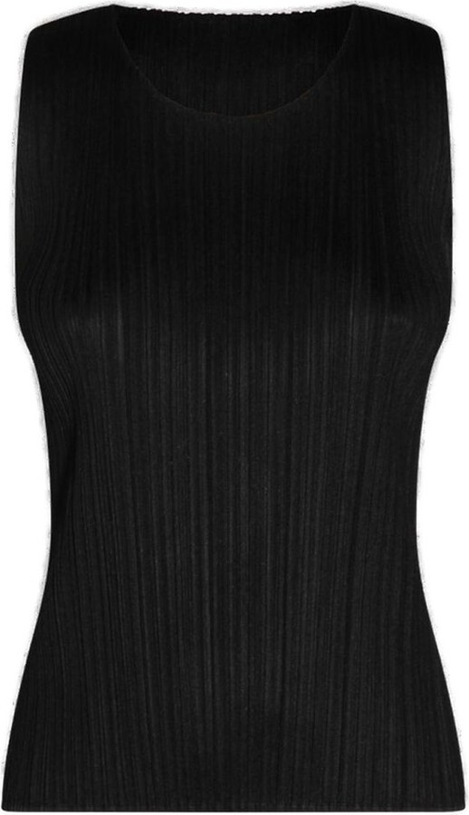 Pleats Please Issey Miyake Crewneck Sleeveless Top