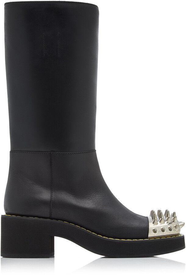 spiked leather boots