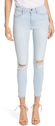 Frame Le High Ripped Ankle Skinny Jeans