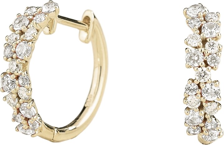 Juvetti Starry Diamond Huggie Hoop Earrings In White Gold
