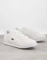 Thumbnail for your product : Lacoste Twin Serve cupsole plimsoll trainers in white