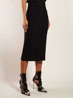 Alexander McQueen Panelled Pencil Skirt - Womens - Black
