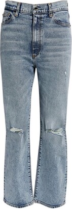 Le Jean Distressed Mia High-Rise Straight Jeans