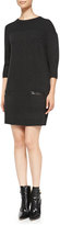 Thumbnail for your product : Milly Back-Zip Rib-Trim Sweaterdress
