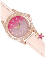 Thumbnail for your product : Tikkers Pink Glitter Dial Pink Leather Strap Watch With Purse And Necklace Kids Gift Set