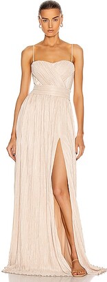 SIMKHAI Rory Strapless Cross Front Gown in Neutral