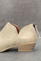 Thumbnail for your product : Qupid Stands Apart Stone Grey Nubuck Ankle Booties
