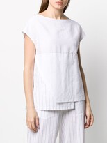 Thumbnail for your product : stagni 47 asymmetric striped panel T-shirt
