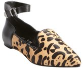 Thumbnail for your product : Kelsi Dagger black and leopard leather buckle strap flats