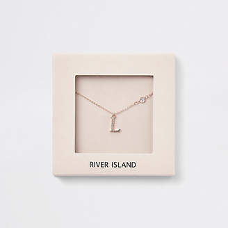 River Island Rose gold color 'L' initial necklace