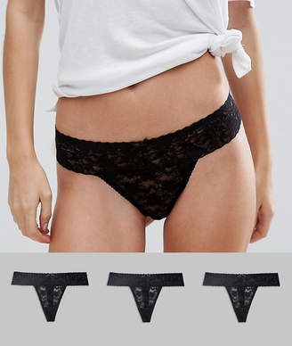 ASOS Leafy Lace Skimpy Thong 3 Pack