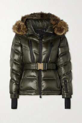 MONCLER GRENOBLE Bernin Hooded Faux Fur-trimmed Quilted Ripstop Down Jacket - Green