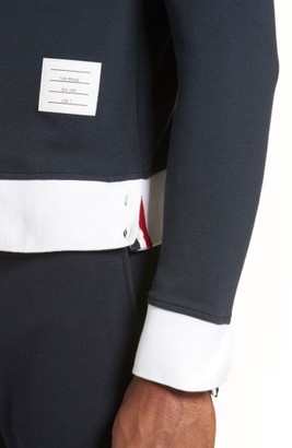 Thom Browne Men's Long Sleeve Pique Polo
