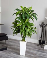 Thumbnail for your product : Nearly Natural Marginatum Artificial Plant in White Tower Vase