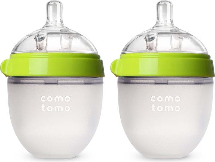 Comotomo Baby Bottle, 5oz, Green, 2 Pack