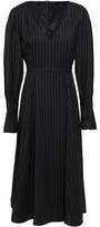 Thumbnail for your product : ALEXACHUNG Pinstriped Wool-blend Twill Midi Dress