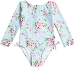 TJMAXX Toddler Girls Country Floral Long Sleeve Rashguard Suit, Spandex/Polyester