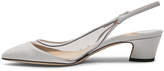 Thumbnail for your product : Jimmy Choo Gemma 40 Leather Plexi Slingback in White & Clear | FWRD