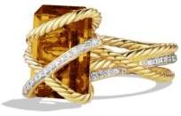 David Yurman Cable Wrap Ring with Diamonds in Gold