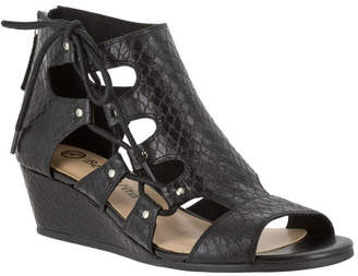 Bella Vita Women's Imani II Ghillie Wedge Sandal - Black Snake Sandals