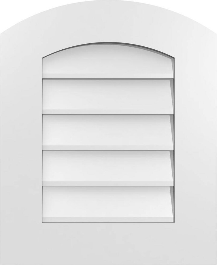 18 in. x 22 in. Arch Top Surface Mount PVC Gable Vent: Functional with Standard Frame