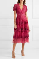 Thumbnail for your product : Needle & Thread Tiered Embroidered Tulle Midi Dress