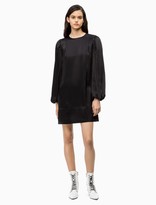 calvin klein embellished puff sleeve dress