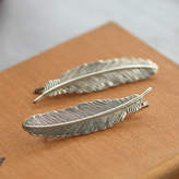 Thumbnail for your product : Nell Little Silver Feather Hair Grips