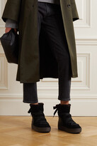 Thumbnail for your product : See by Chloe Leather-trimmed Suede And Shearling Ankle Boots - Black