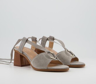 Office Manya Ring Detail Sandals Grey Suede