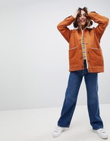 monki borg denim trucker jacket in black