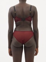 Thumbnail for your product : Agent Provocateur Elmina Floral-embroidered Briefs - Red Multi